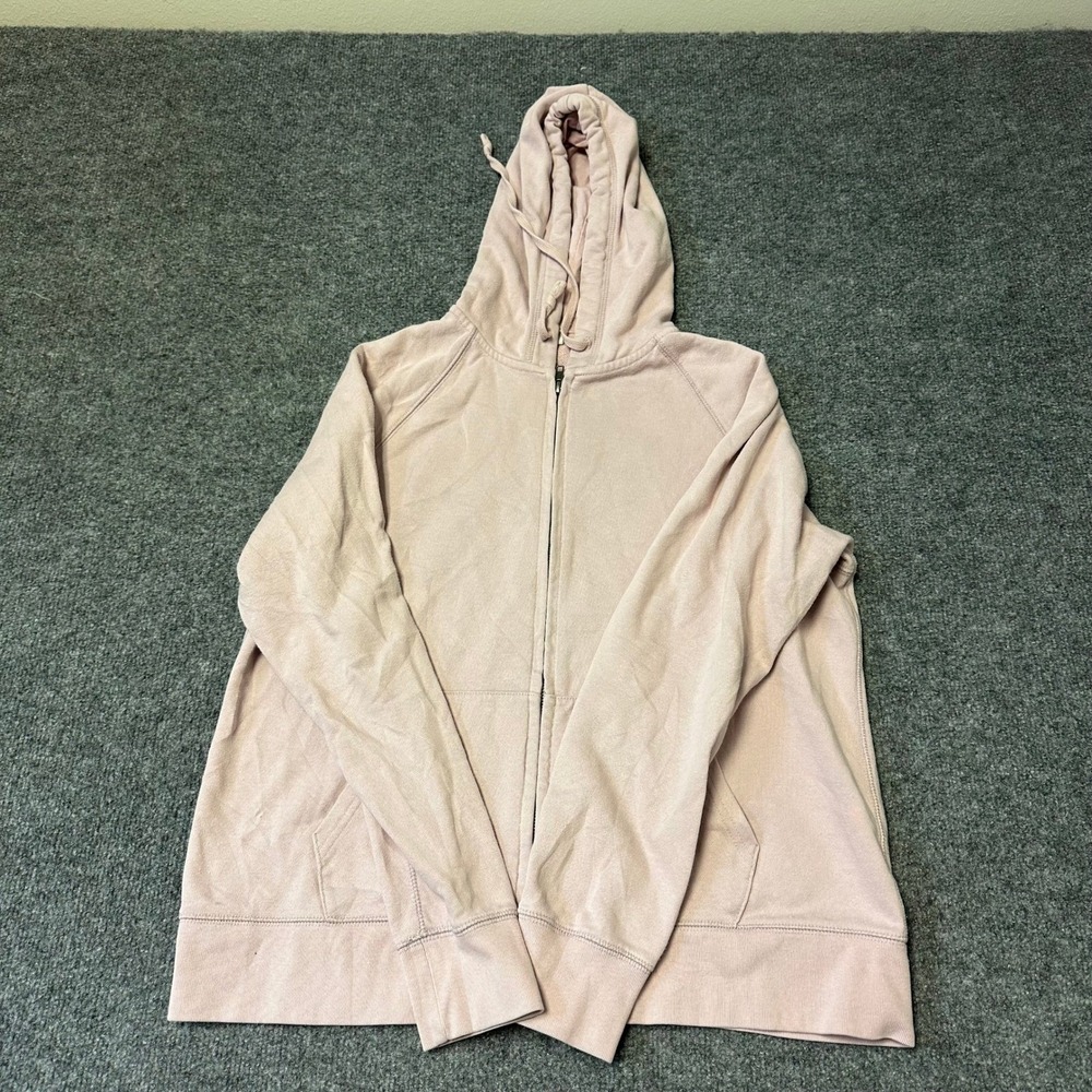 Uniqlo Hoodie Womens Size XL Pink Full Zip Long Sleeve Casual Loungewear